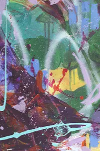 Abstract artwork: Peeking Pigeon