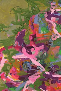 Abstract artwork: Pink Flamingo